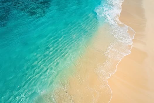 A serene beach scene, with golden sand and turquoise waters
