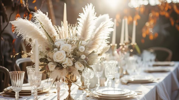 Boho chic feathers bringing a bohemian vibe to a white setting