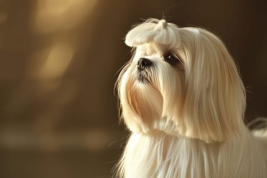 Charming Maltese with silky white coat and friendly expression, perfect for elegant and refined designs