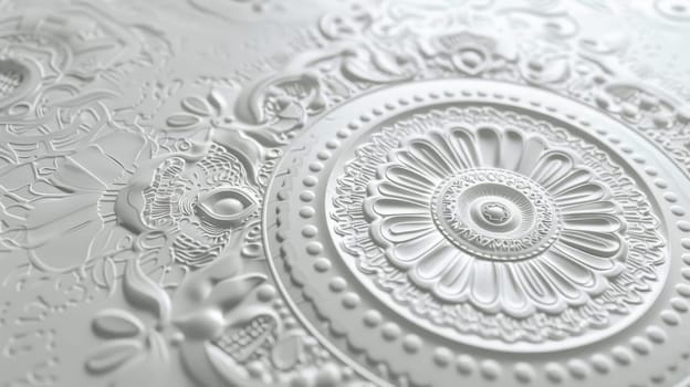 Chic mandala motifs infusing style and grace into a clean white surface