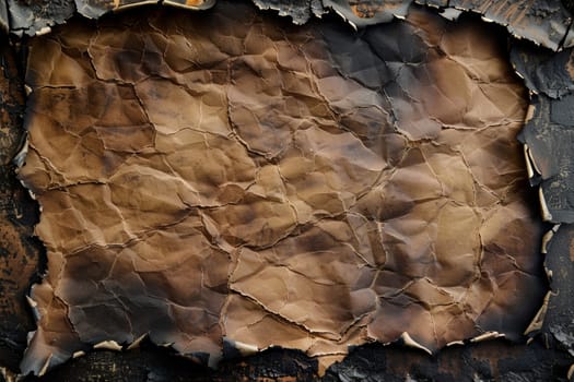 Burnt paper background with charred edges for a vintage look
