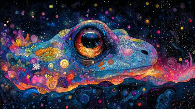 A stunning piece of Aboriginal art characterized by its vibrant colors and intricate patterns. The artwork showcases a high level of detail and contrast, reflecting the rich cultural heritage and storytelling traditions of Indigenous Australian artists. This colorful representation captures the essence of nature, spirituality, and community, inviting viewers to explore its depths.