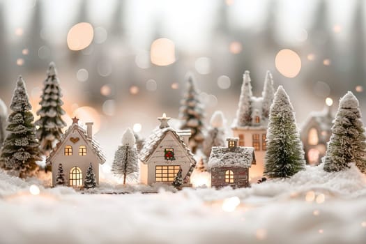 Cozy Christmas scene on a soft transparent white surface, ideal for seasonal compositions