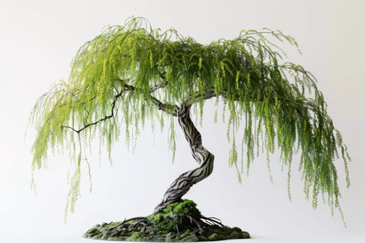 Elegant willow tree with cascading branches, adding a touch of whimsy to any composition