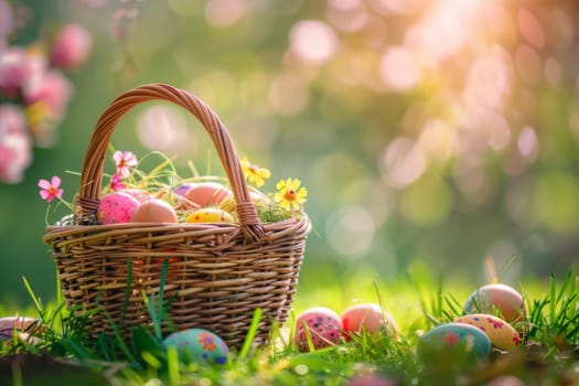 Easter basket filled with treats and goodies for children to enjoy