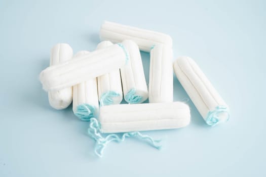 Cotton tampons for women hygiene menstrual period cycle protection.