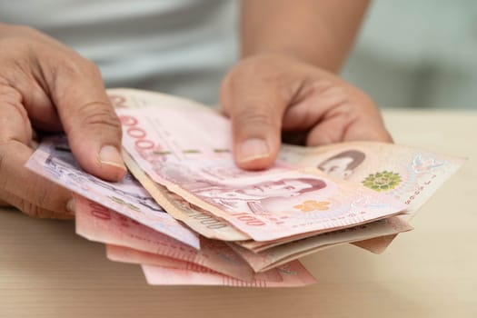 Thai baht banknote money, investment economy, accounting business and banking.