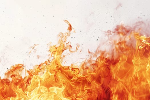A large orange flame with smoke and ash. Scene is intense and dramatic, as the flame is very large