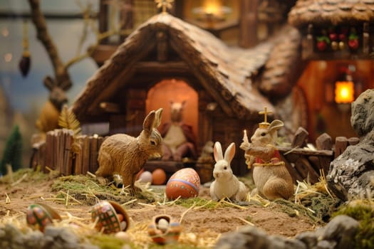 Traditional Easter scene with religious symbols and spiritual significance