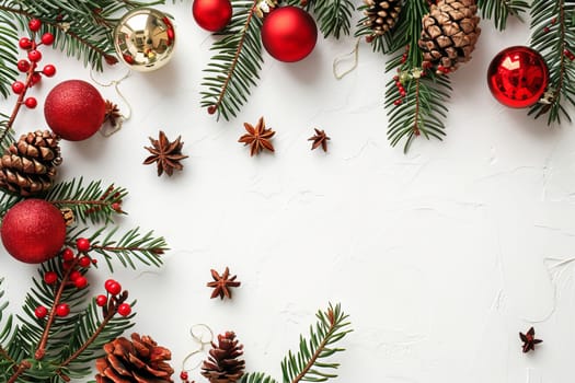 Traditional Christmas decorations on a transparent white canvas, perfect for festive designs