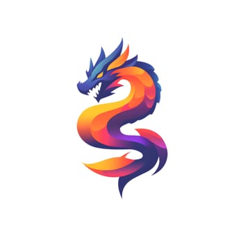 Colorful Fantasy Dragon Emblem icon logo Symbol