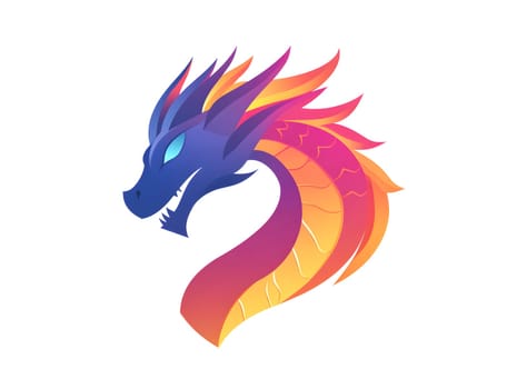 Colorful Fantasy Dragon Emblem icon logo Symbol