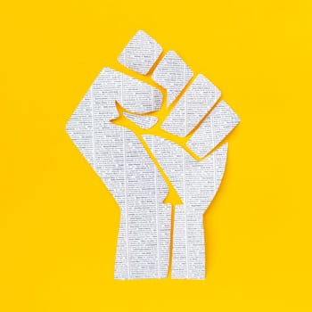 top view sparkling fist black lives matter. High resolution photo