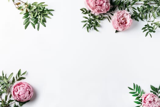 top view pink carnations. High resolution photo