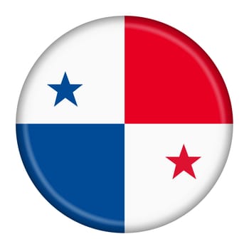 A Panama flag button 3d illustration with clipping path