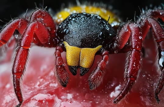 a tick drinking blood.AI generative.