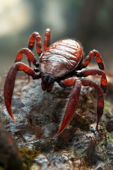 a tick drinking blood.AI generative.