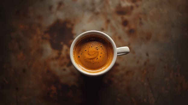 Bird's eye perspective of a cup of coffee