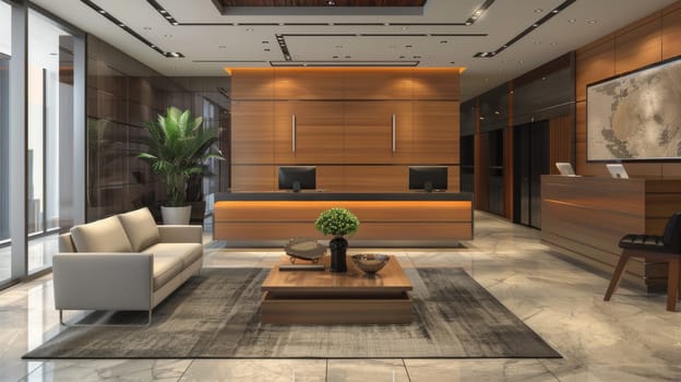 Clean and modern furnishings offering blank space for your promotional materials