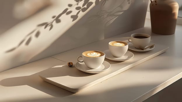 Clean lines and warm tones in a minimalist coffee presentation