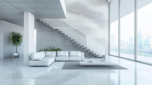Clean and modern interior design featuring open spaces
