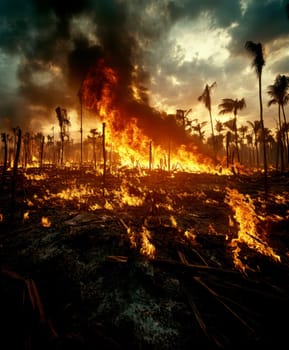 Human Rights Damage Lost in Climate Crisis. AI generative.