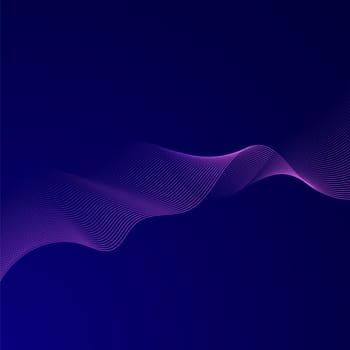 Vector abstract glowing wave lines on dark blue background. Striped lines texture. Dynamic wave pattern. Modern flowing wavy lines. Futuristic technology concept.