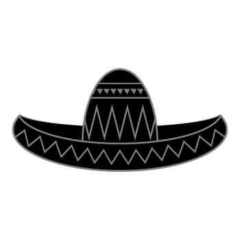 Vector Mexican sombrero with maracas. Cinco de mayo symbol isolated on white background.