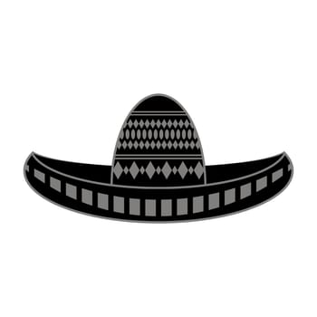 Vector Mexican sombrero with maracas. Cinco de mayo symbol isolated on white background.