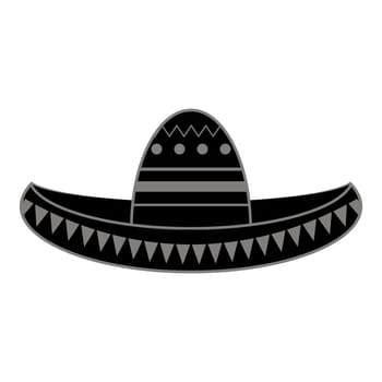 Vector Mexican sombrero icon. Cinco de mayo symbol isolated on white background.