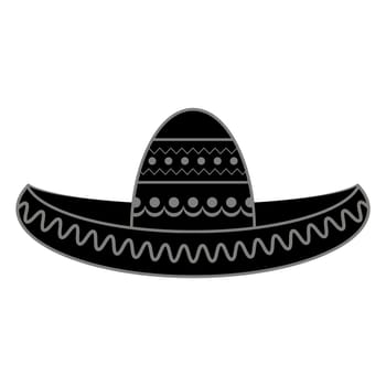 Raster Mexican sombrero. Cinco de mayo symbol isolated on white background.