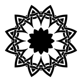 Vector round ornament. Decorative vintage ethnic pattern for tattoo or logo. Celtic knots frame. Scandinavian traditional ornament.
