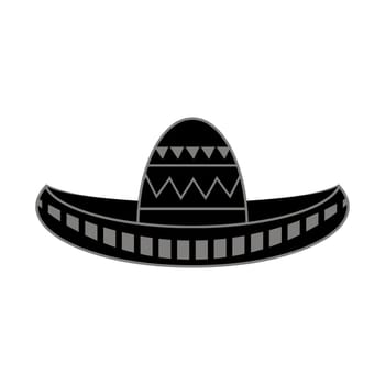 Vector Mexican sombrero with maracas. Cinco de mayo symbol isolated on white background.