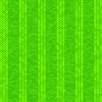 Vector Stylish Knit. Green Knitted Texture. Woolen Pullover Canvas Print. Winter Fabric Pattern.
