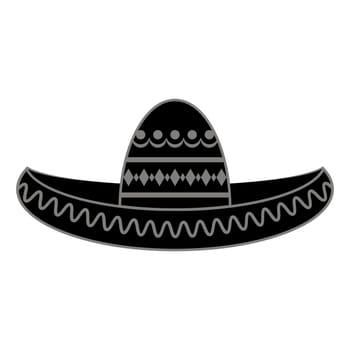 Vector Mexican sombrero with maracas. Cinco de mayo symbol isolated on white background.