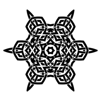 Vector round ornament. Decorative vintage ethnic pattern for tattoo or logo. Celtic knots frame. Scandinavian traditional ornament.
