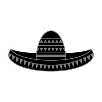 Vector Mexican sombrero with maracas. Cinco de mayo symbol isolated on white background.