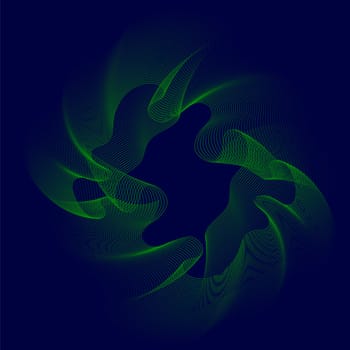Vector abstract glowing wave lines on dark blue background. Striped lines texture. Dynamic wave pattern. Modern flowing wavy lines. Futuristic technology concept.