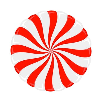 Vector Christmas candy icon. Lollipop sugar caramel. Cartoon dessert isolated on white background.