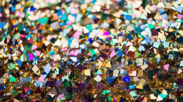 A colorful collection of sparkling glitter shapes creates a festive background perfect for crafts and celebrations.