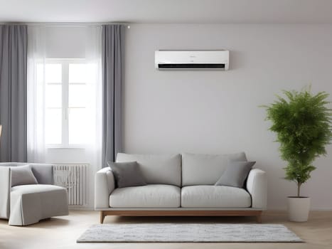 Air conditioner in modern apartment