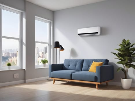 Air conditioner in modern apartment