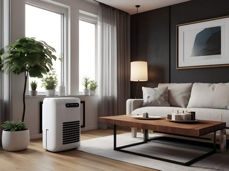 Air conditioner in modern apartment