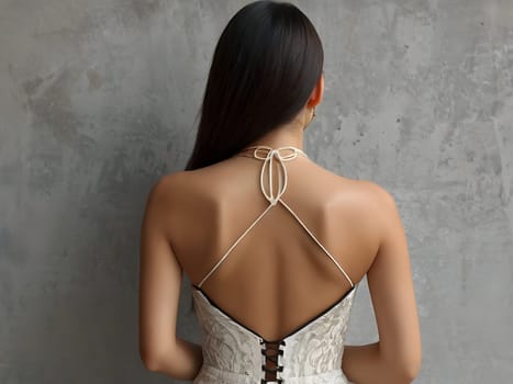 Back of the beautiful fashion woman