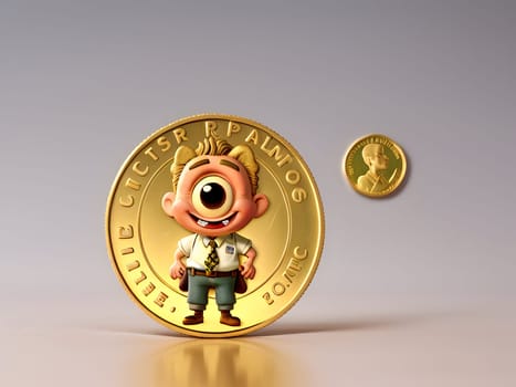 Funny cute coin money character