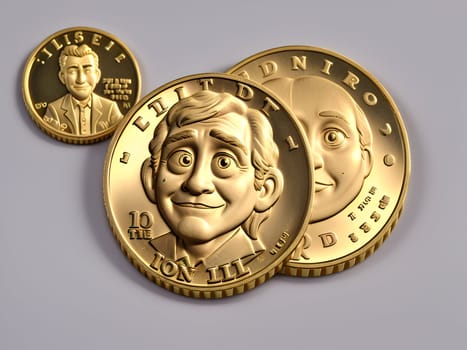Funny cute coin money character