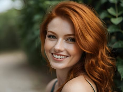 Portrait of beautiful ginger girl