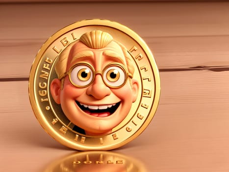 Funny cute coin money character