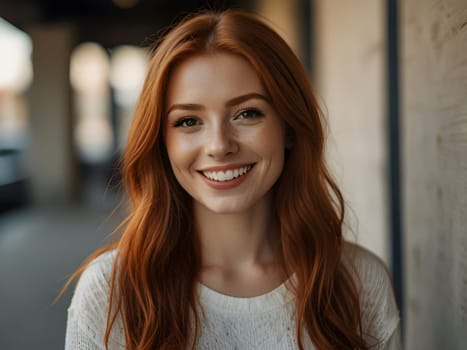 Portrait of beautiful ginger girl