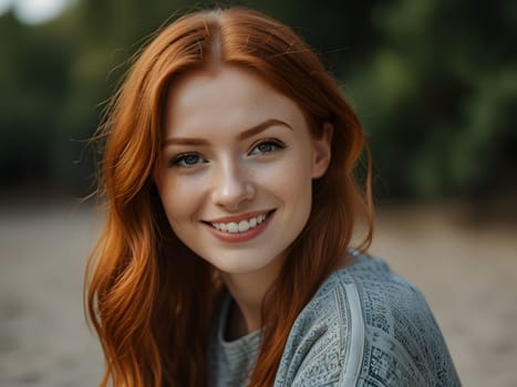 Portrait of beautiful ginger girl